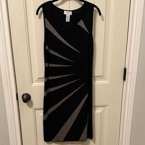 Carmen Marc Valvo Black Dress with Silver Burst